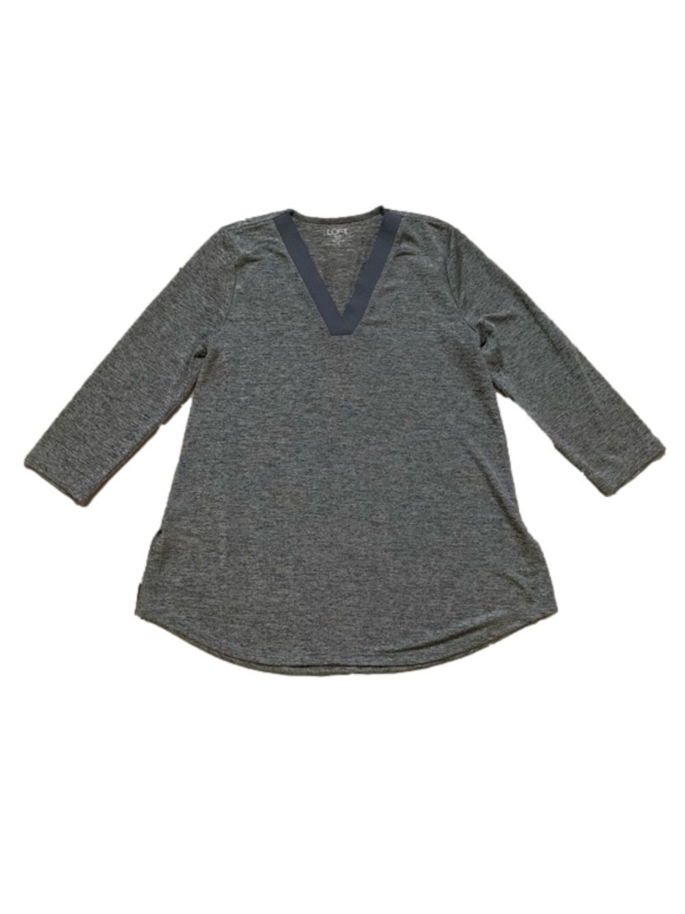 Ann Taylor Loft Gray Medium Petite Top
